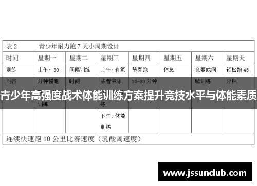 青少年高强度战术体能训练方案提升竞技水平与体能素质